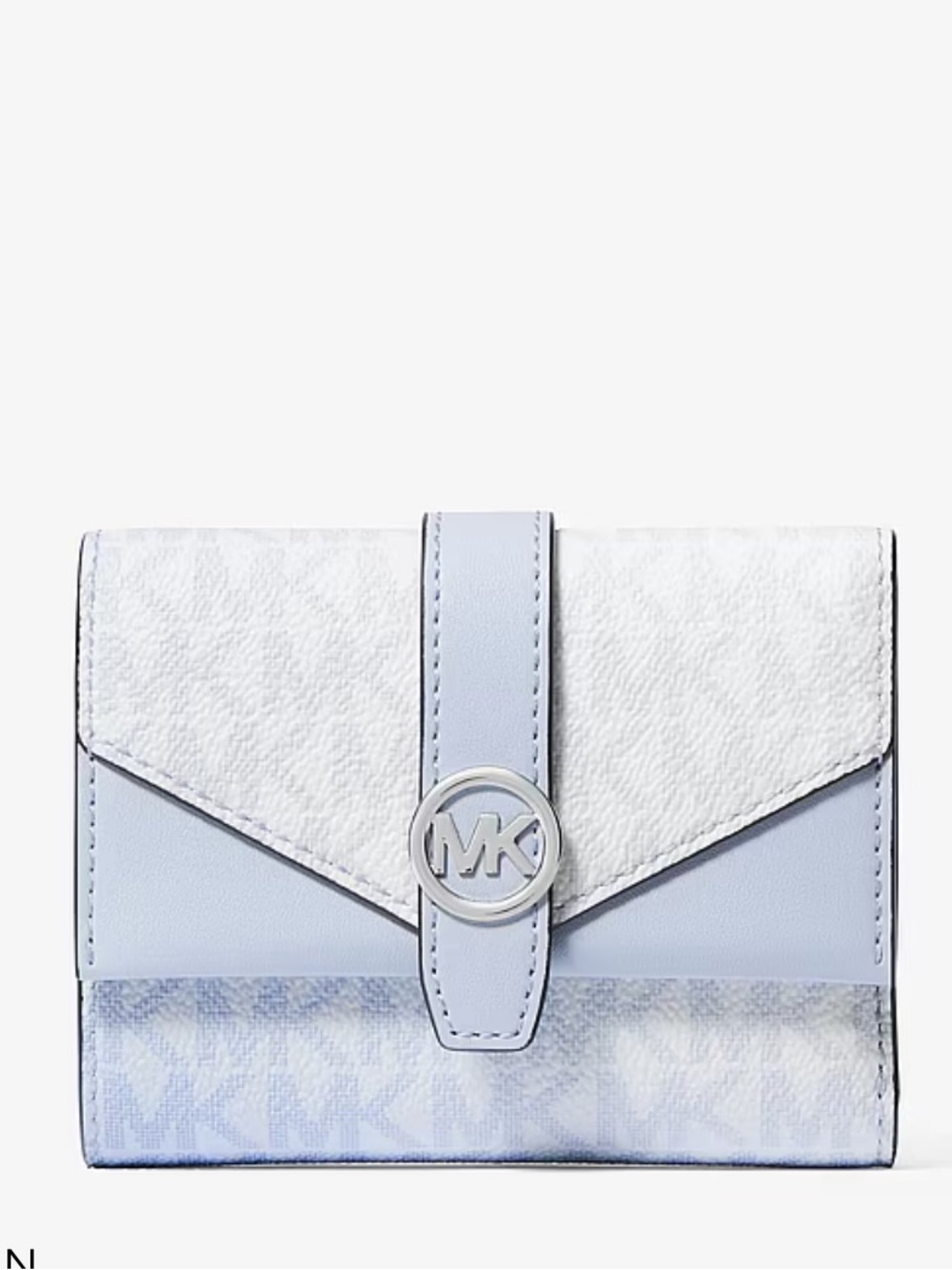 Michael Kors MK Logo Envelope Wallet Greenwich Ombré Tri-Fold
Pale Ocean 
NWT